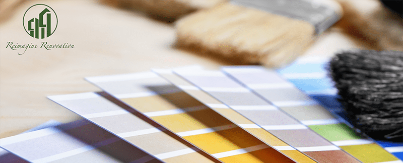 Paint store color swatches showing color trends for 2024 Reimagine Renovation