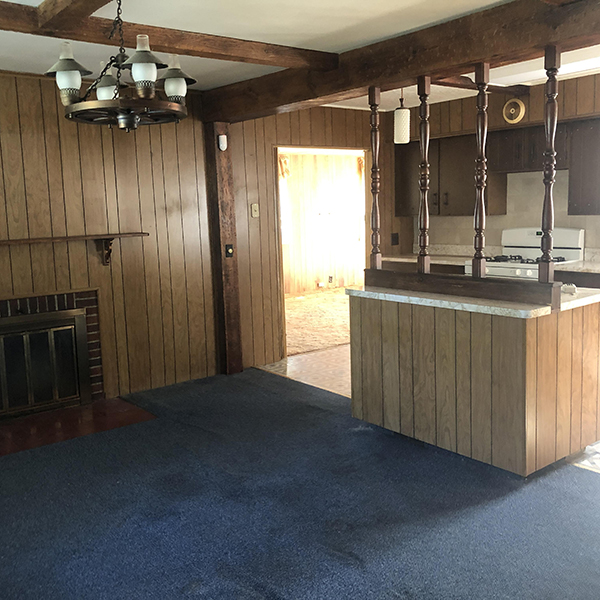 Outdated living room ready for a remodel