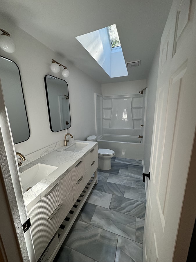 Modern, newly renovated bathroom